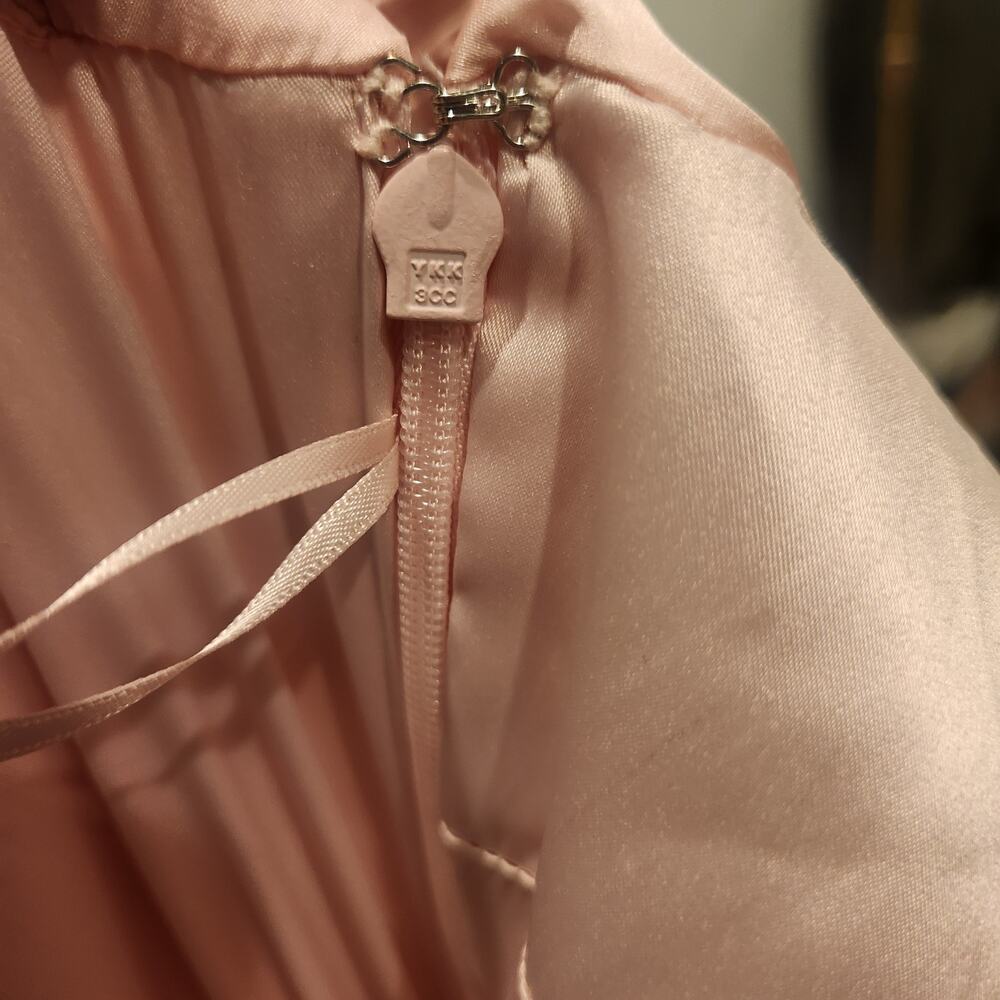 BHLDN Callie Sleeveless Ruched Printed Charmeuse pink Midi Dress - Picture 11 of 11